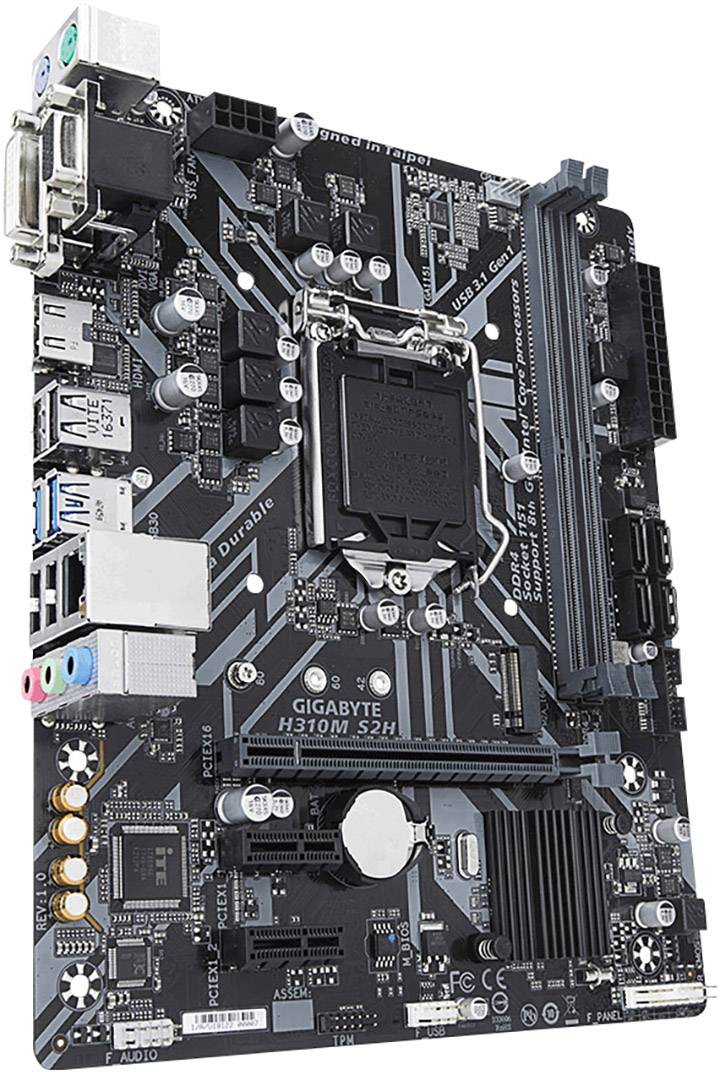 Gigabyte H310M S2H Mainboard Sockel (PC) Intel® 1151 Formfaktor (Details) Micro-ATX Mainboard-Chipsatz Intel® H310