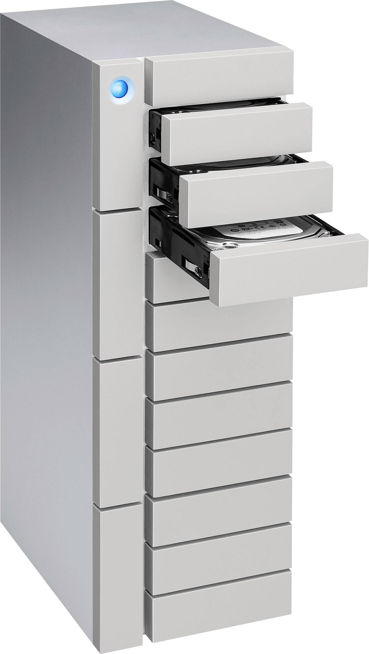 LaCie 12big 48TB Externes Multi-Festplatten-System Thunderbolt 3, USB 3.2 Gen 2 (USB 3.1) Silber STFJ48000400