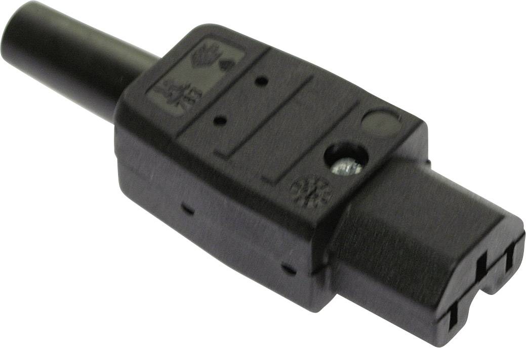 AS Schwabe 62082 Warmgeräte-Steckverbinder Stecker, gerade Gesamtpolzahl: 2 10 A Schwarz 1 St.