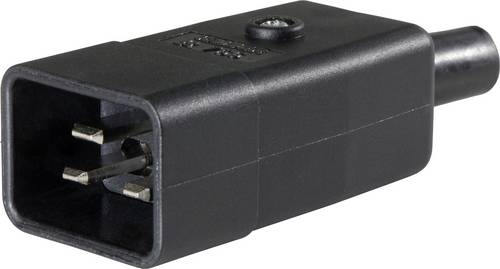 AS Schwabe 62084 Kaltgeräte-Steckverbinder Stecker, gerade Gesamtpolzahl: 2 10 A Schwarz 1 St.