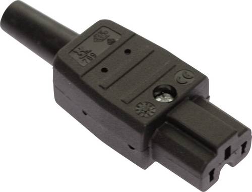 As - Schwabe 62083 Warmgeräte-Steckverbinder Stecker, gerade Gesamtpolzahl: 3 10A Schwarz 1St.
