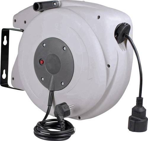 As - Schwabe 12611 Wandkabeltrommel 15.00m Schwarz Schutzkontakt-Stecker