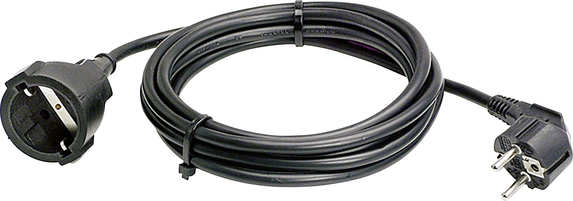 AS Schwabe 50202 Strom Verlängerungskabel 16 A Schwarz 2.00 m H05VV-F 3G 1,5 mm²