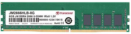 Transcend JetRAM PC-Arbeitsspeicher Modul DDR4 8 GB 1 x 8 GB Non-ECC 2666 MHz 288pin DIMM CL19 JM2666HLB-8G