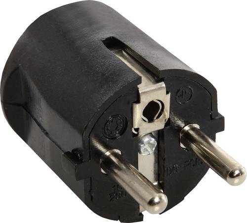 AS Schwabe 45032 Schutzkontaktstecker Kunststoff 230 V Schwarz IP20
