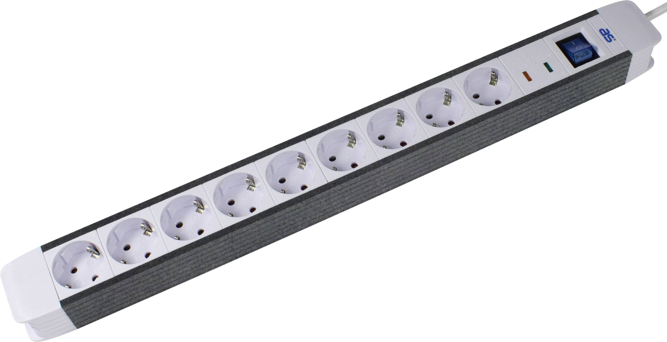 AS Schwabe 18669 Überspannungsschutz-Steckdosenleiste Weiß, Schwarz Schutzkontakt 1St.