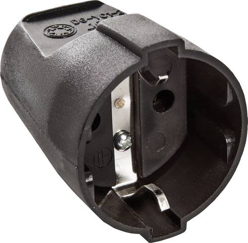 AS Schwabe 45012 Schutzkontaktkupplung Kunststoff 230 V Schwarz IP20