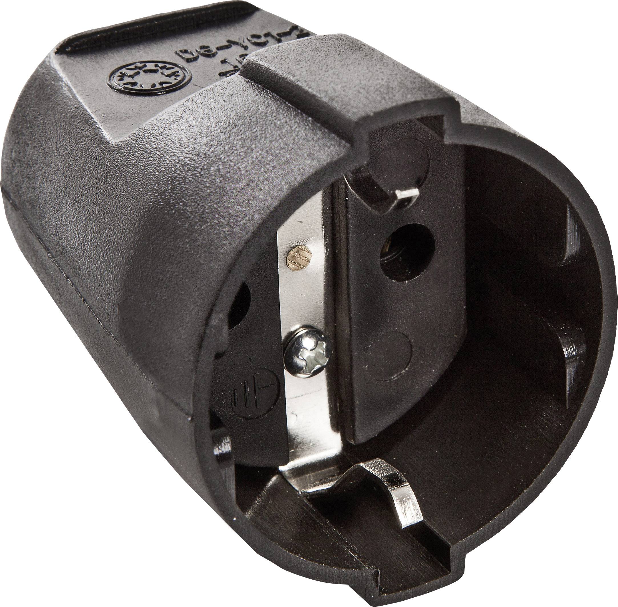 AS Schwabe 45012 Schutzkontaktkupplung Kunststoff 230 V Schwarz IP20