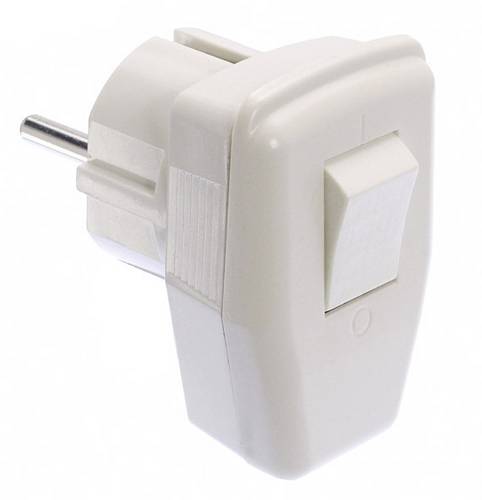 AS Schwabe 45035 Schutzkontakt-Winkelstecker Kunststoff mit Schalter 230 V Weiß IP20