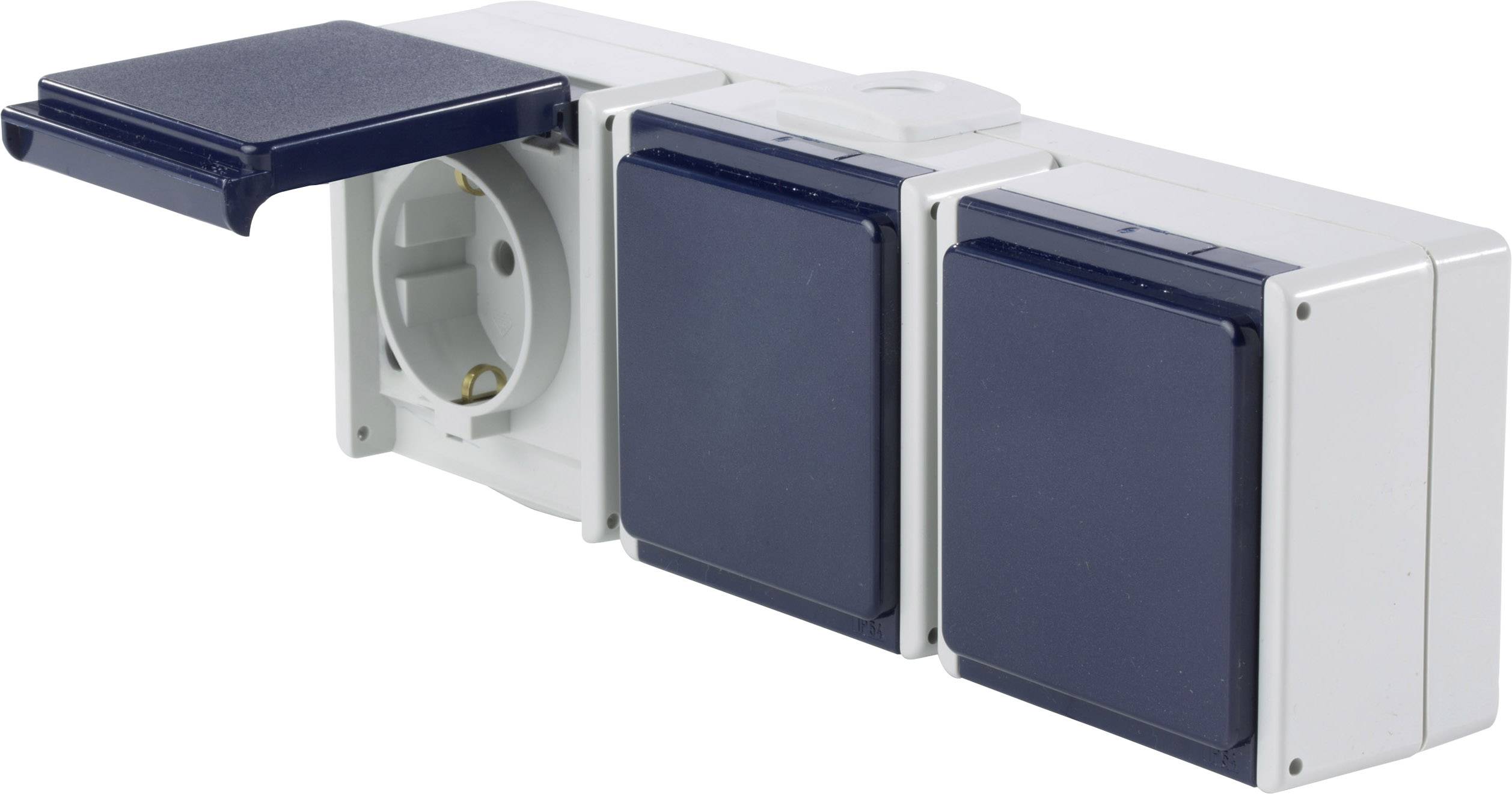 AS Schwabe 62464 Aufputz-Steckdose IP54 Grau