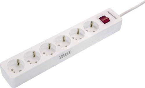 16691 Steckdosenleiste mit Schalter Weiß Schutzkontakt 1St.