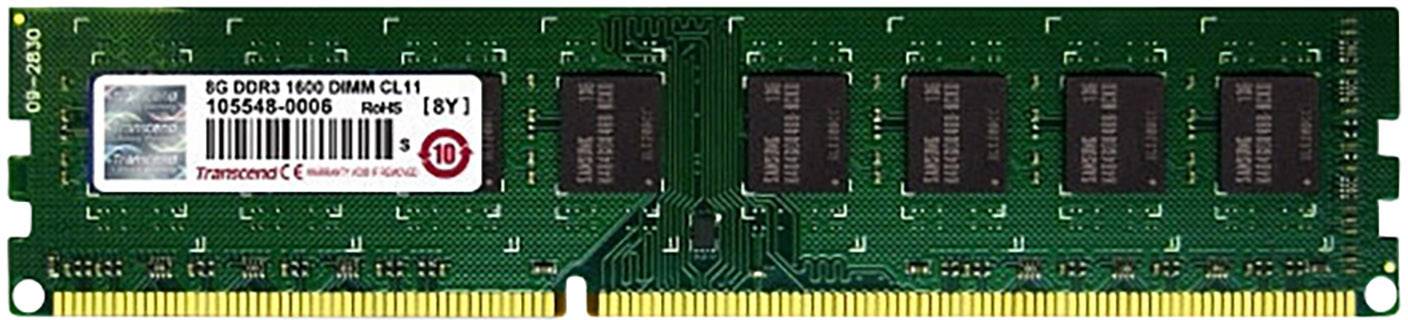 Transcend PC-Arbeitsspeicher Modul Industrial DDR3 8 GB 1 x 8 GB ECC 1600 MHz 240pin DIMM CL11 11-11-11 TS1GLK72V6H