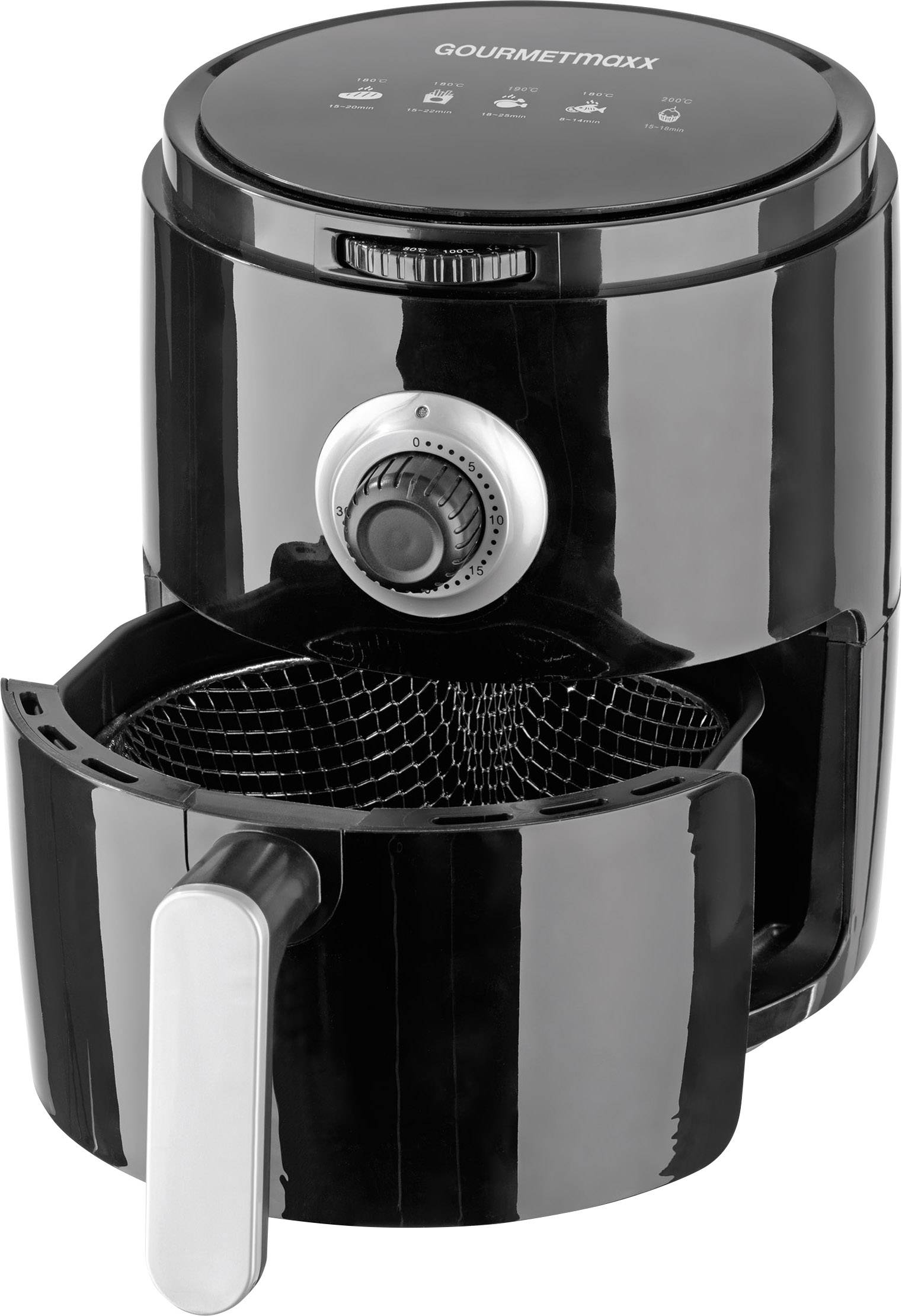 GourmetMaxx 01018 Heißluft-Fritteuse 1200W Schwarz, Silber