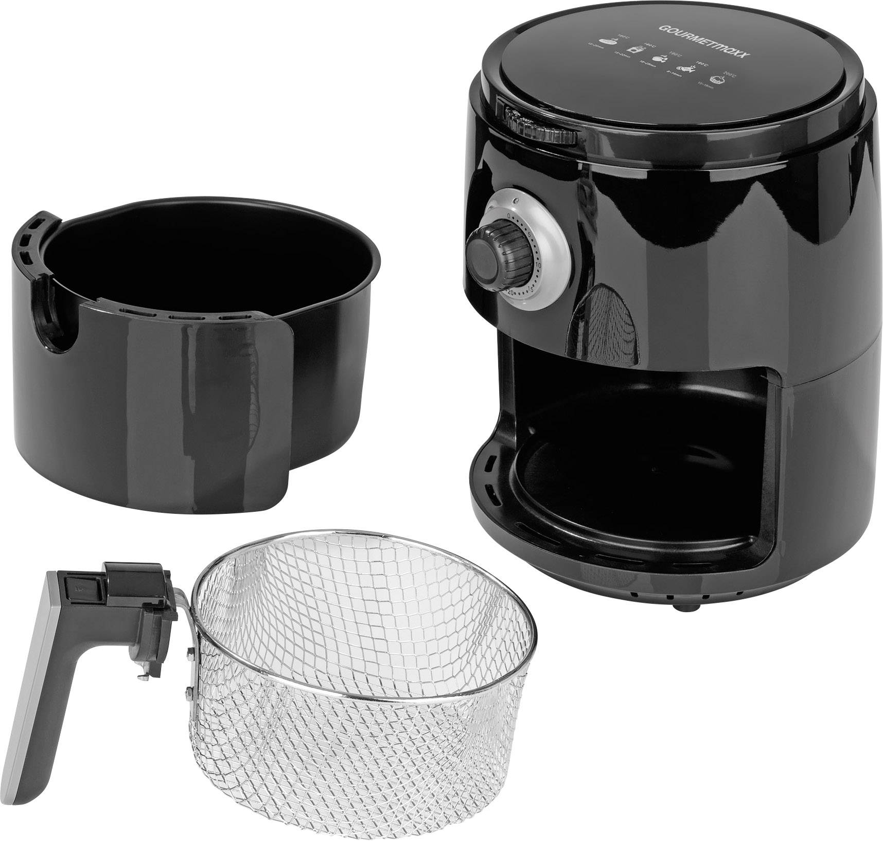 GourmetMaxx 01018 Heißluft-Fritteuse 1200W Schwarz, Silber