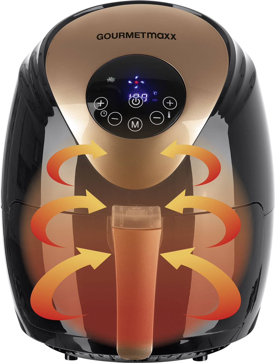 GourmetMaxx 02365 Heißluft-Fritteuse 1500W Timerfunktion Schwarz