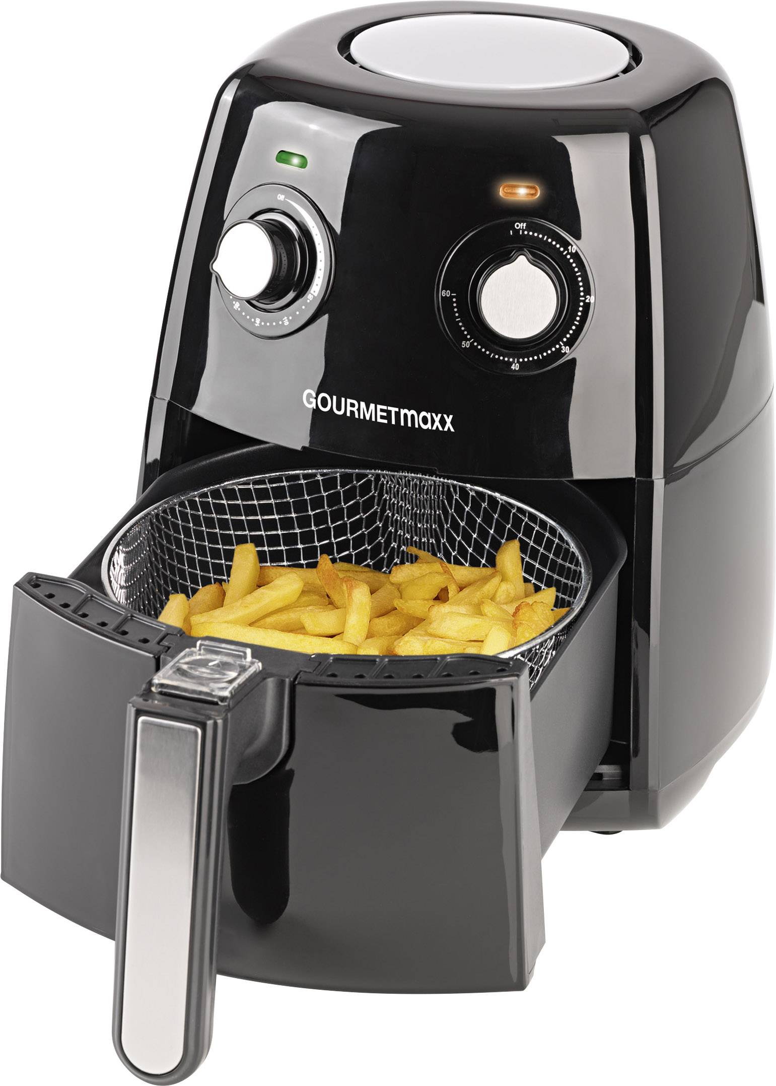 GourmetMaxx 07026 Heißluft-Fritteuse 1500 W Schwarz, Silber