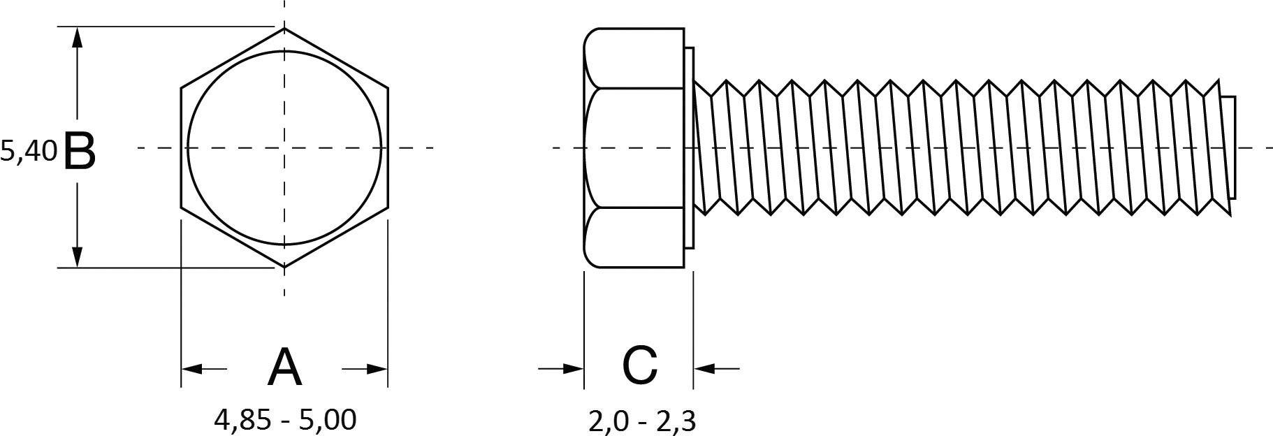 PB Fastener ANSI B18.6.7M-1985 701329 Sechskantschraube M3 10mm Keramik 1St.