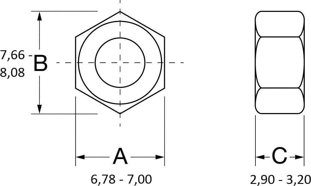 PB Fastener ANSI B18.2.4.1M-1979 (R1995) 702357 Sechskant-Mutter M6 Keramik 1 St.