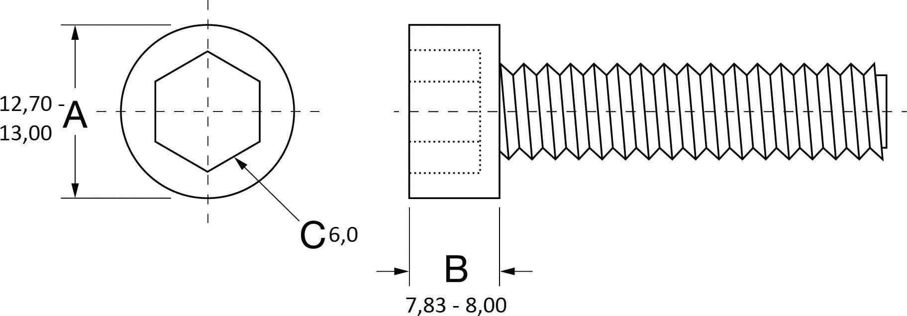 PB Fastener ANSI B18.3.1M-1986 701420 Zylinderkopfschraube M8 20mm Keramik 1St.