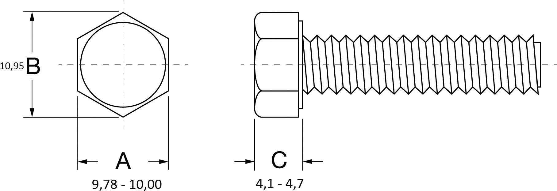 PB Fastener ANSI B18.6.7M-1985 701346 Sechskantschraube M6 20mm Keramik 1St.