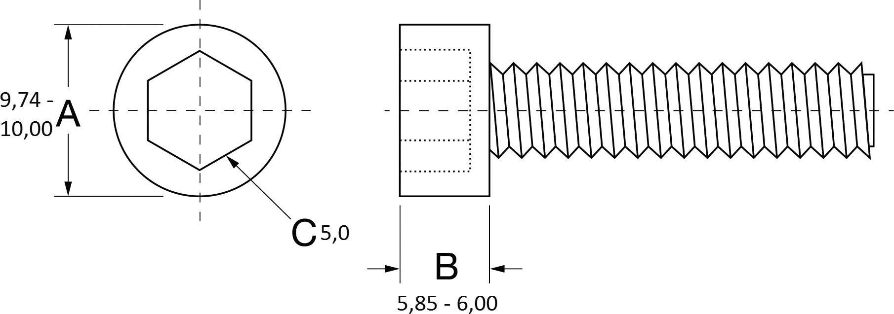 PB Fastener ANSI B18.3.1M-1986 701410 Zylinderkopfschraube M6 10mm Keramik 1St.