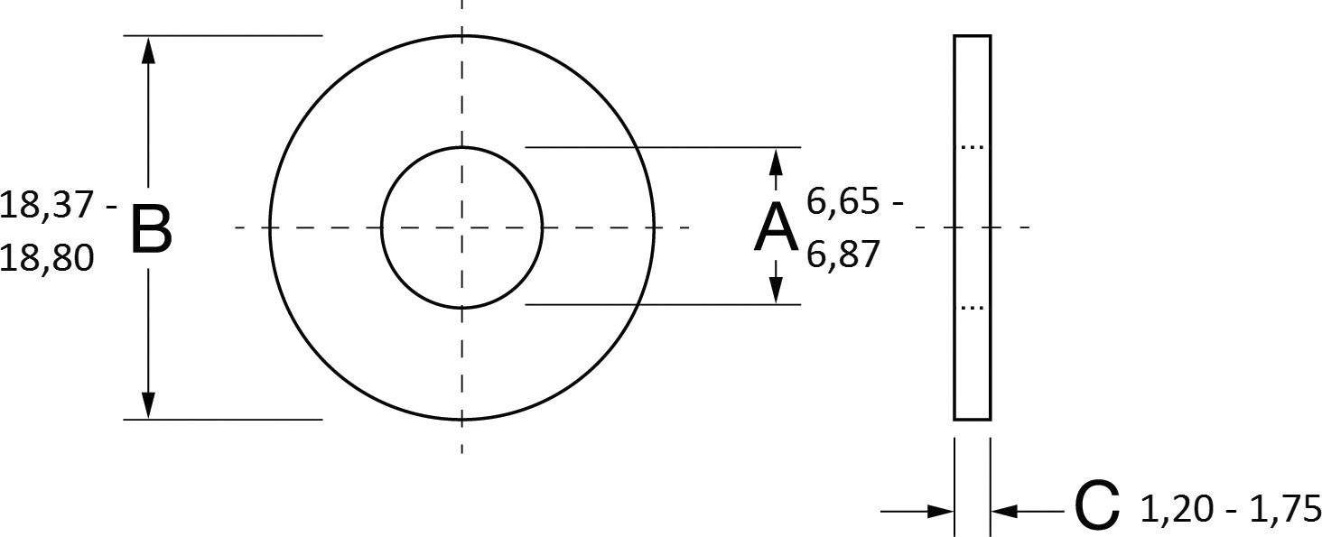 PB Fastener Unterlegscheibe Keramik 1 St. ANSI B18.22M-1981, R1990 (Regular) 702386