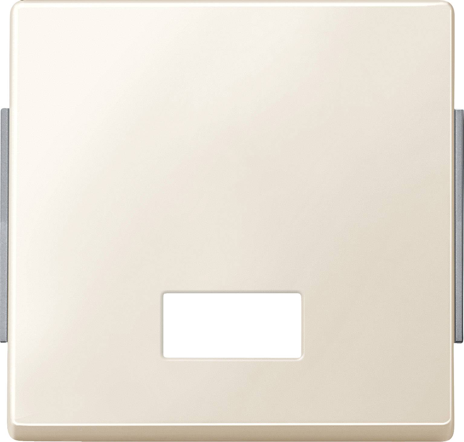 Beige Lichtschalterabdeckung mit rechteckigem Ausschnitt in der Mitte, geeignet für elektrische Schaltermontage.