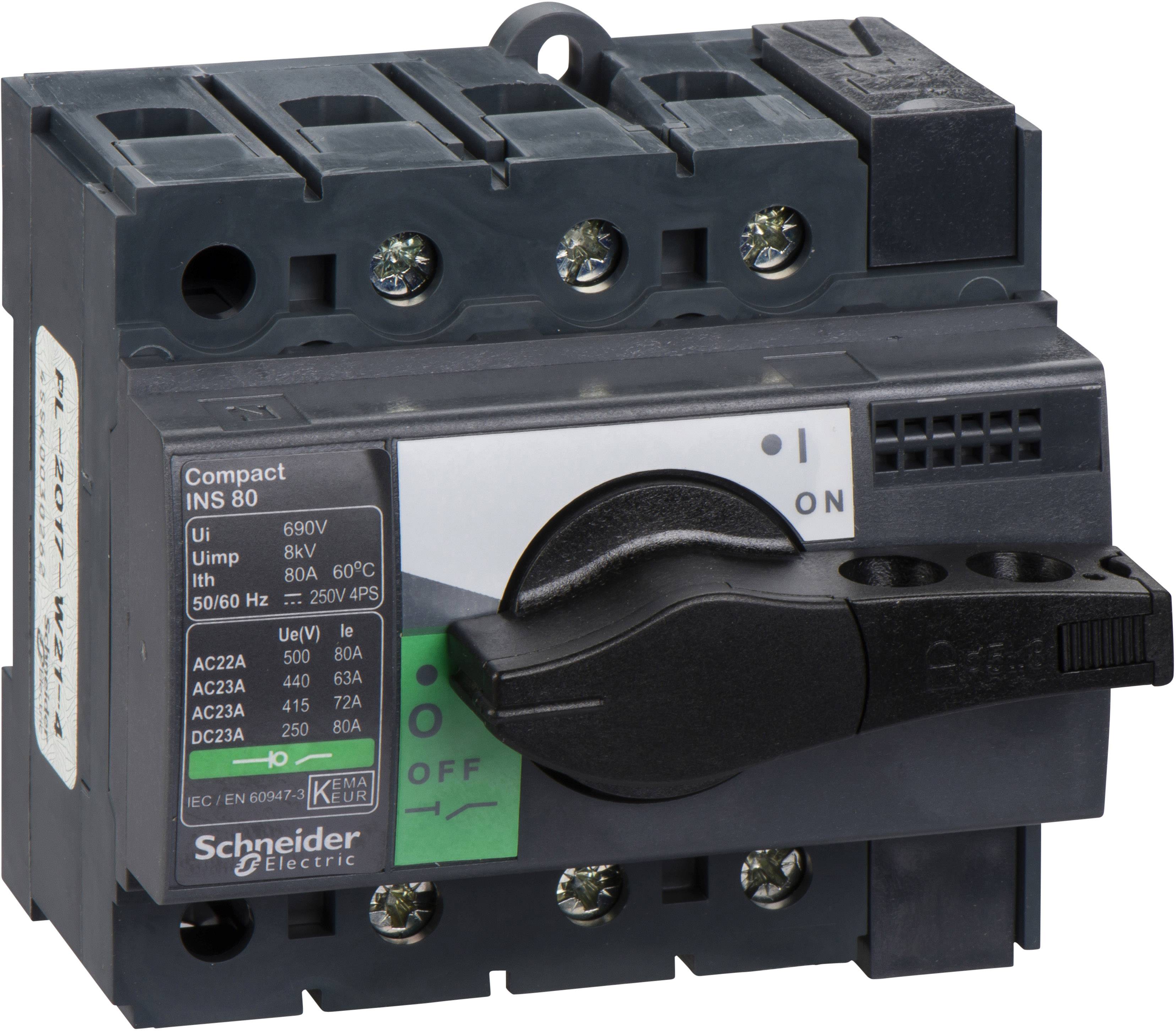 Schneider Electric 28904 Lasttrennschalter 80A 125 V/DC, 500 V/AC 1St.