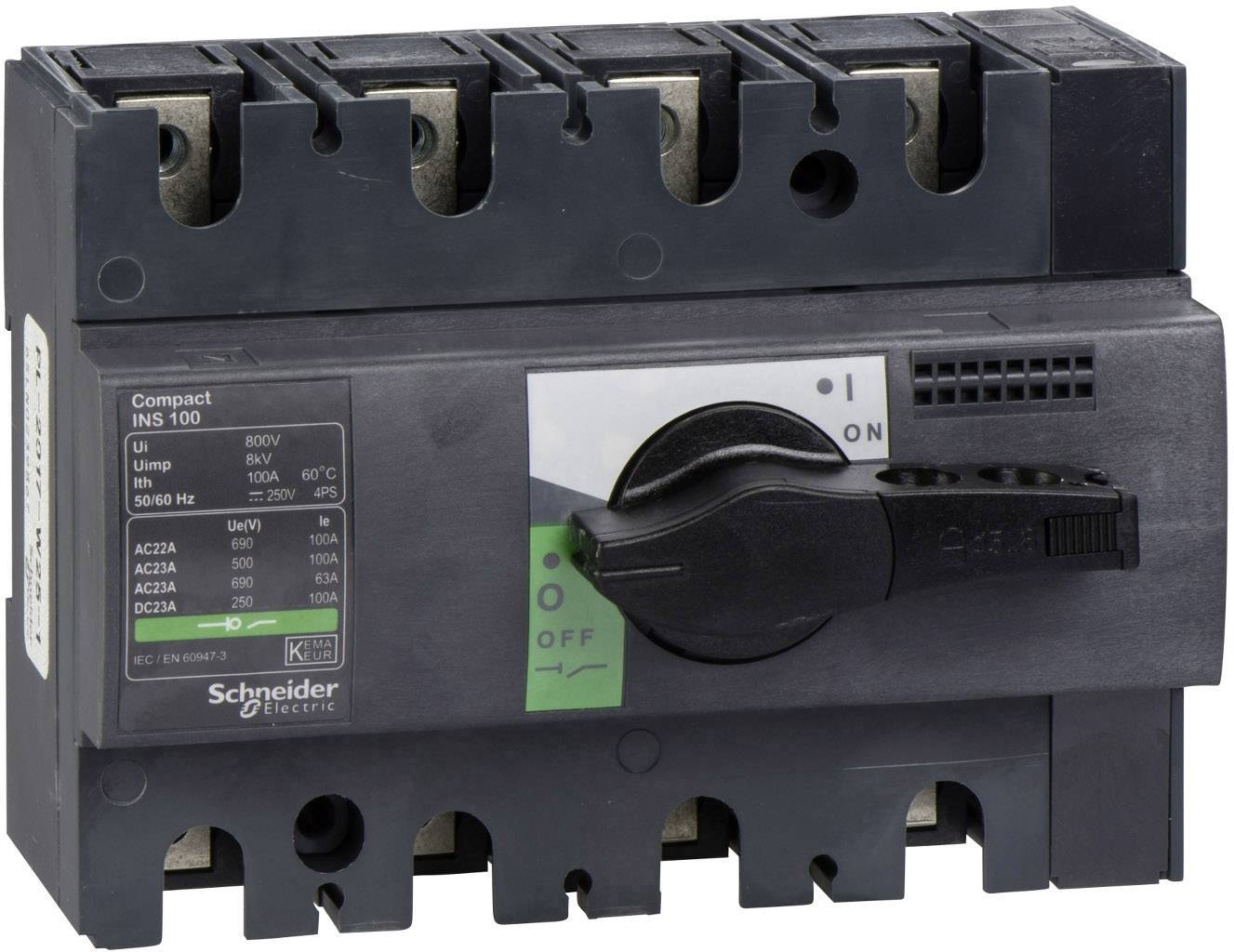 Schneider Electric 28909 Lasttrennschalter 100A 250 V/DC, 690 V/AC 1St.