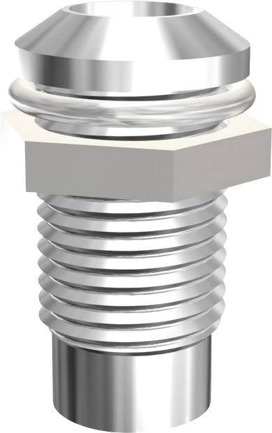 Metallischer hydraulischer Adapter mit Gewinde, zylindrischer Form und sechseckigem Kragen zur Befestigung in Hydrauliksystemen.
