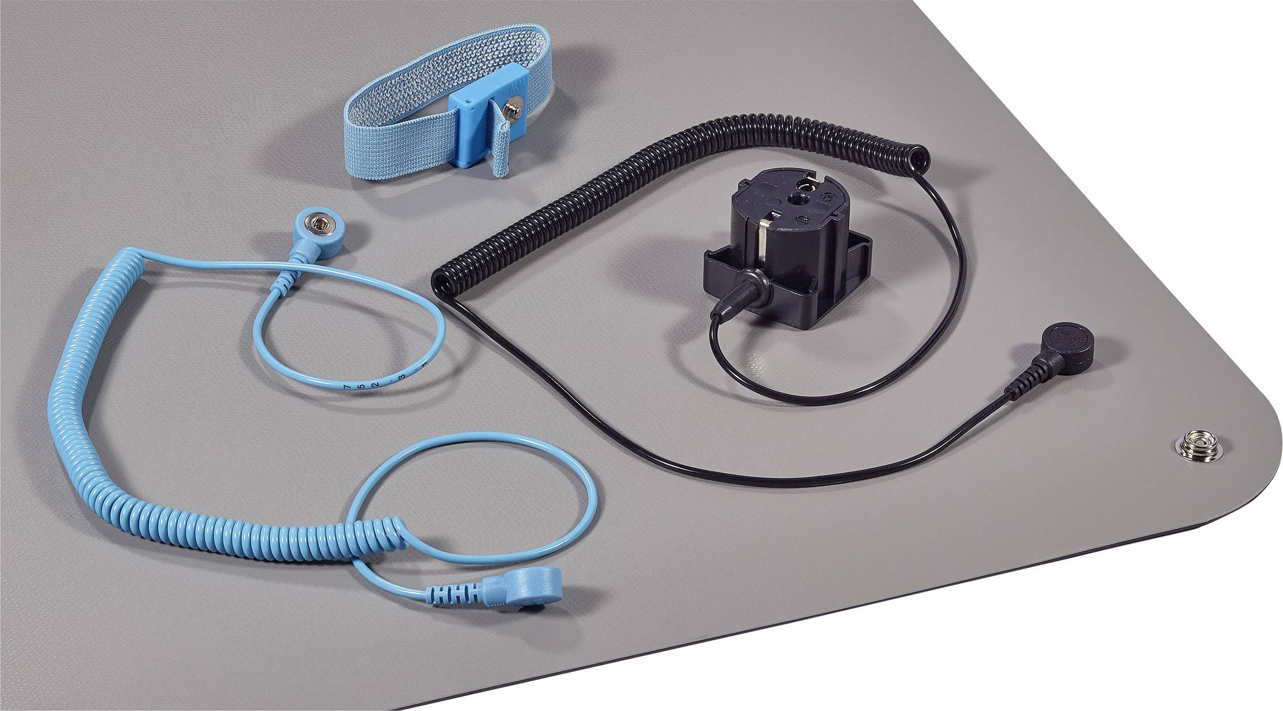 Wolfgang Warmbier 1402.663.C.Y ESD-Tischmatten-Set Platin-Grau (L x B) 900 mm x 610 mm inkl. Erdung