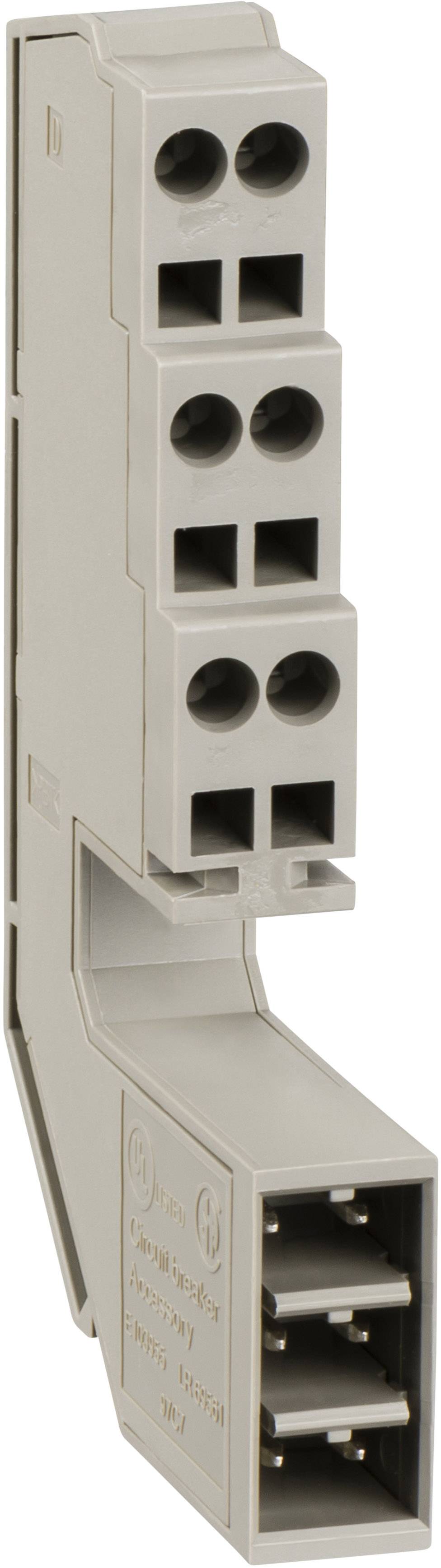 Steckbare Klemme aus Kunststoff mit vier Anschlüssen, geeignet für die elektrische Verbindung in Schaltschränken und Elektroinstallationen.
