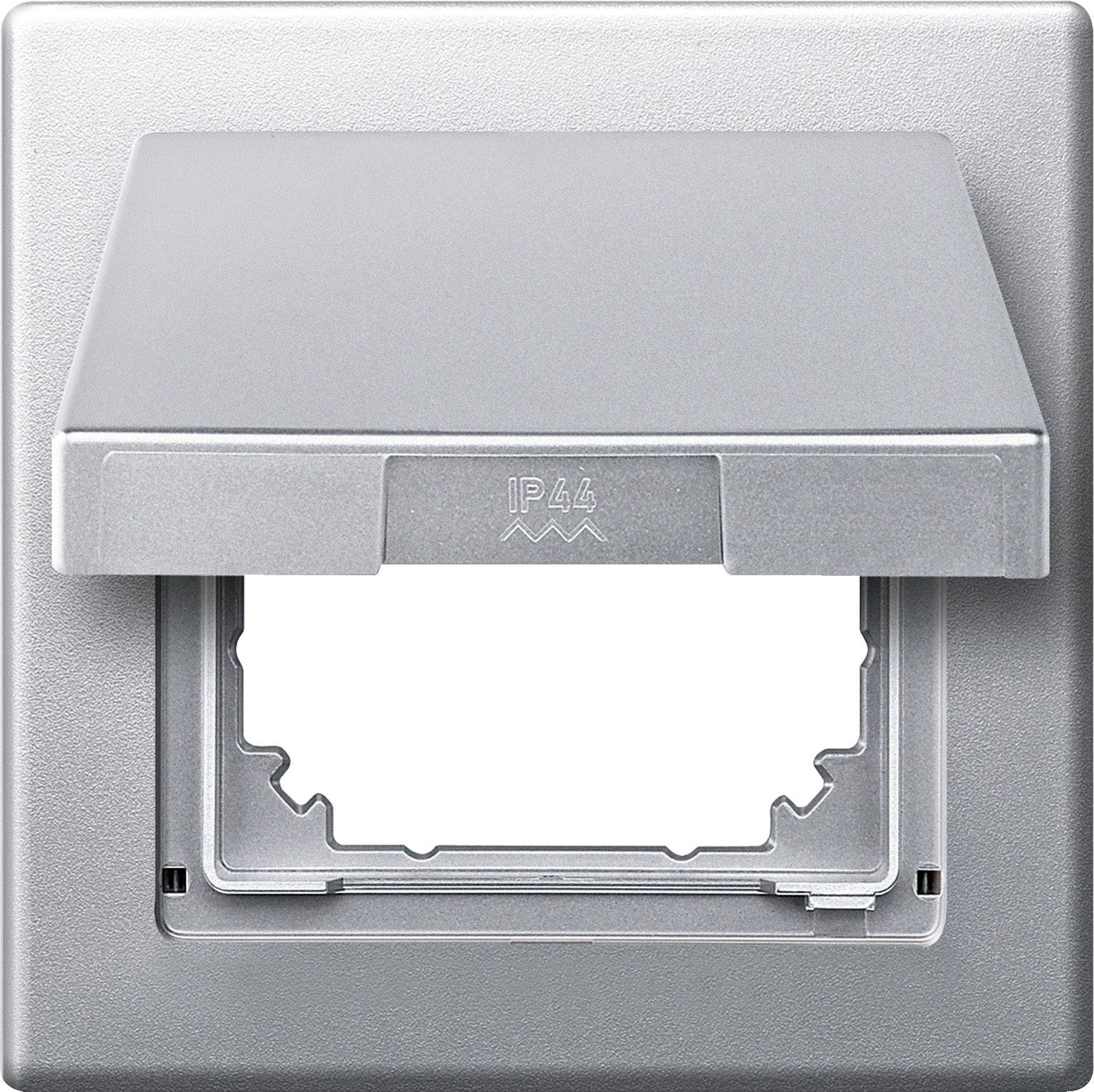 Merten Abdeckung Schutzkontakt-Steckdose mit Klappdeckel Aluminium 478060 1St.