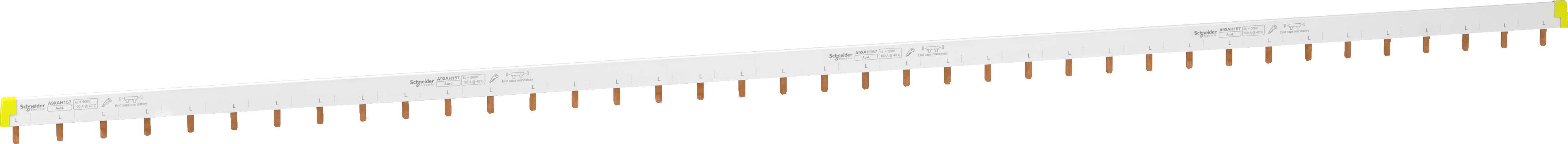 Weißer LED-Streifen mit 24 gelben LEDs gleichmäßig verteilt auf weißem Hintergrund, geeignet für Beleuchtung oder Dekoration.