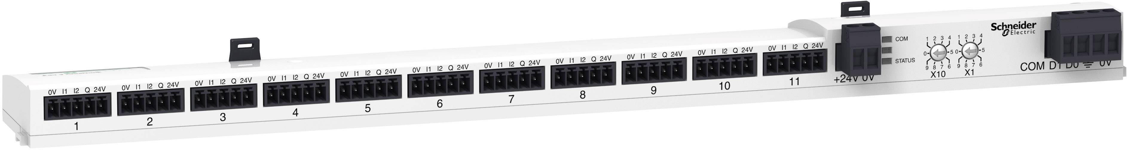 Ein Patchpanel mit 24 Ethernet-Anschlüssen, nummeriert von 1 bis 24, zur Verteilung von Netzwerksignalen. Markenlogo oben rechts.