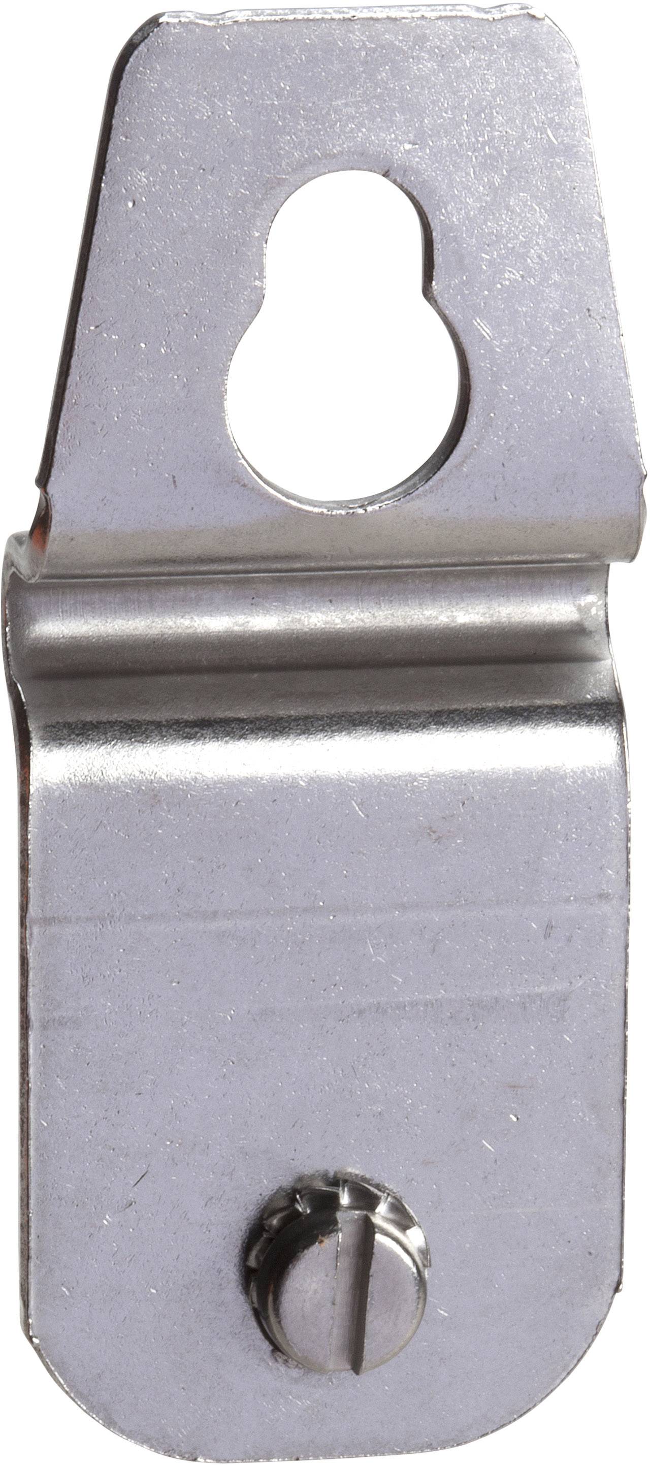 Metallhalterung mit Schraube, geeignet zur Befestigung an einer Wand oder Oberfläche.