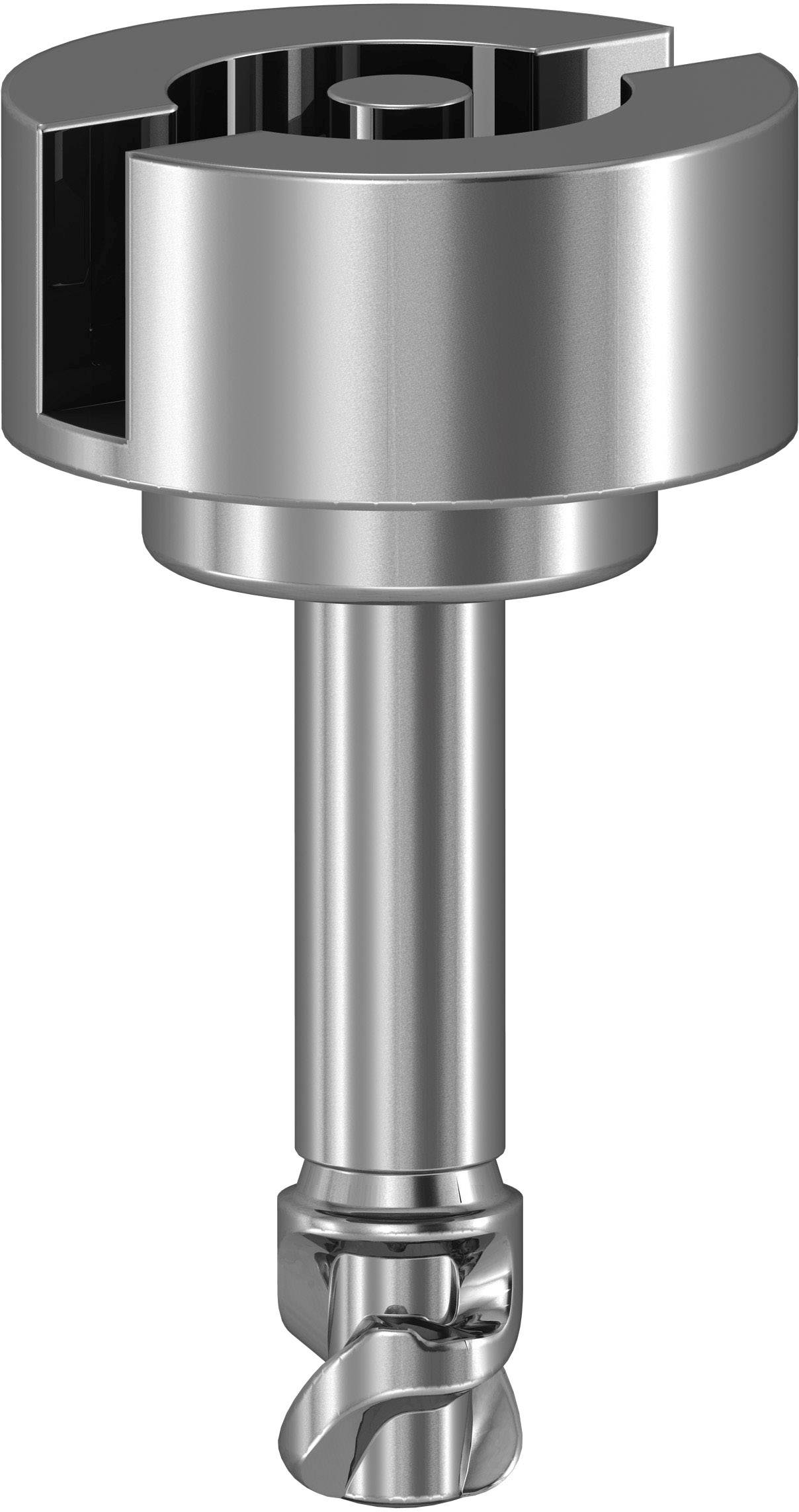 Metallbohrer mit zylindrischem Schaft und Schraubenkopf, geeignet für präzises Bohren in Metalloberflächen.