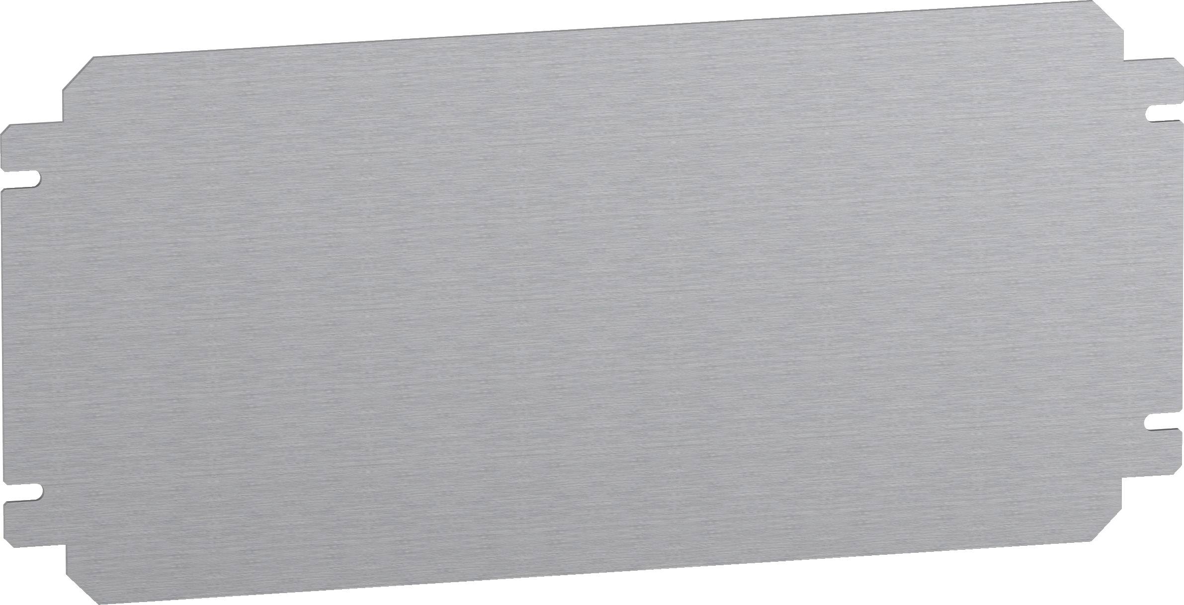 Rechteckige Metallblende mit gebürsteter Oberfläche.