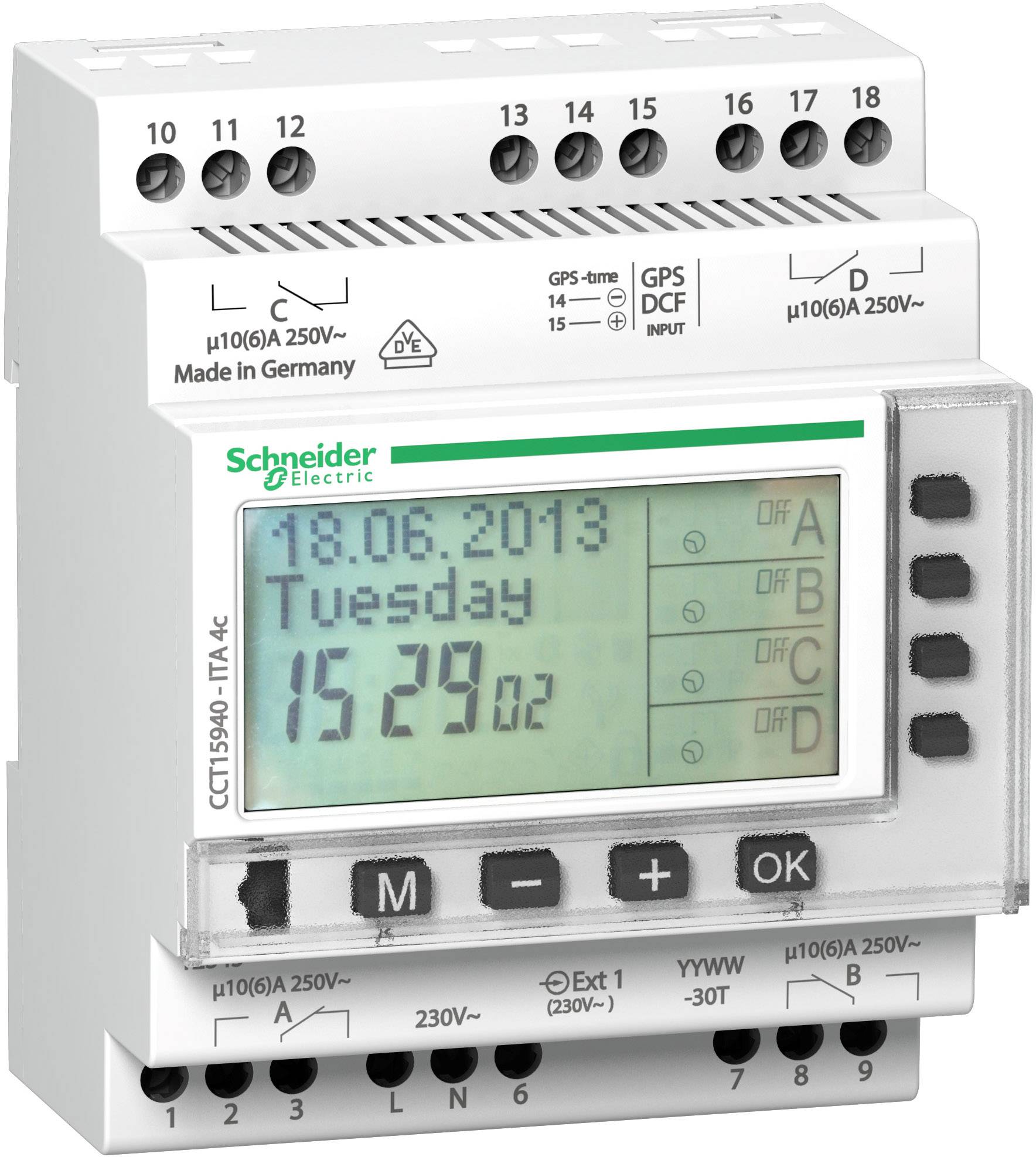 Schneider Electric CCT15940 Hutschienen-Zeitschaltuhr analog 230V