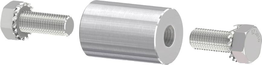 Abstandshalter aus Metall mit Gewindeschrauben.