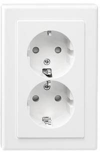 Merten 2fach Einsatz Schutzkontakt-Steckdose Weiß MEG2425-1419 1St.