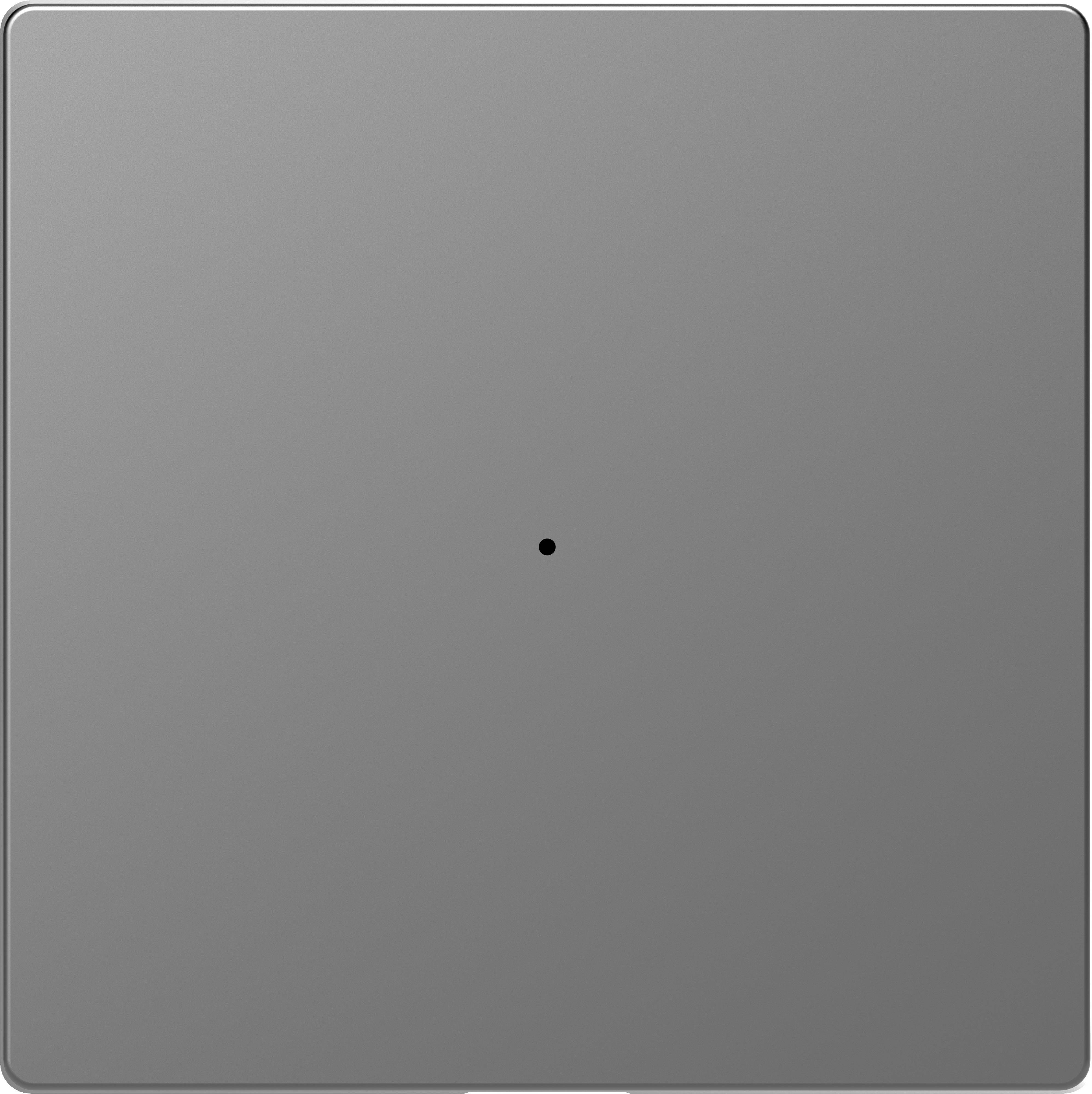 Grau gefärbtes Quadrat mit einem kleinen schwarzen Punkt in der Mitte.