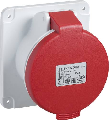 Schneider Electric - PratiKa - socle prise industrielle droite - 32A - IP44 - 380 - 5P - vis