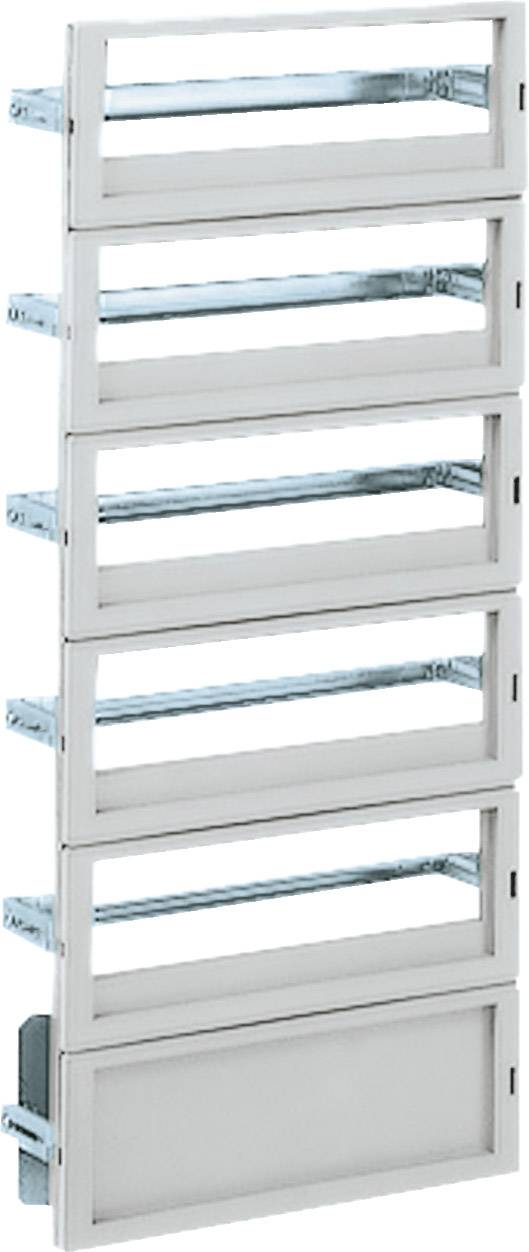 Eine weiße Jalousie mit sechs verstellbaren Lamellen, die Licht in einen Raum lässt; moderne, funktionale Fensterabdeckung.