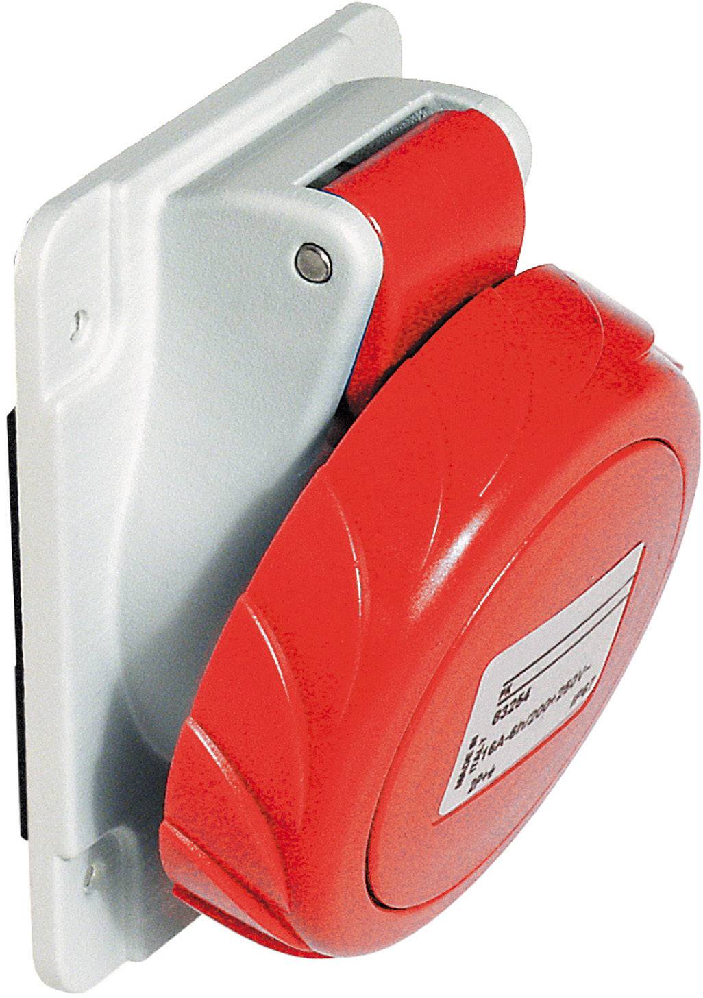 Roter Feueralarmknopf an einer weißen Wandhalterung.