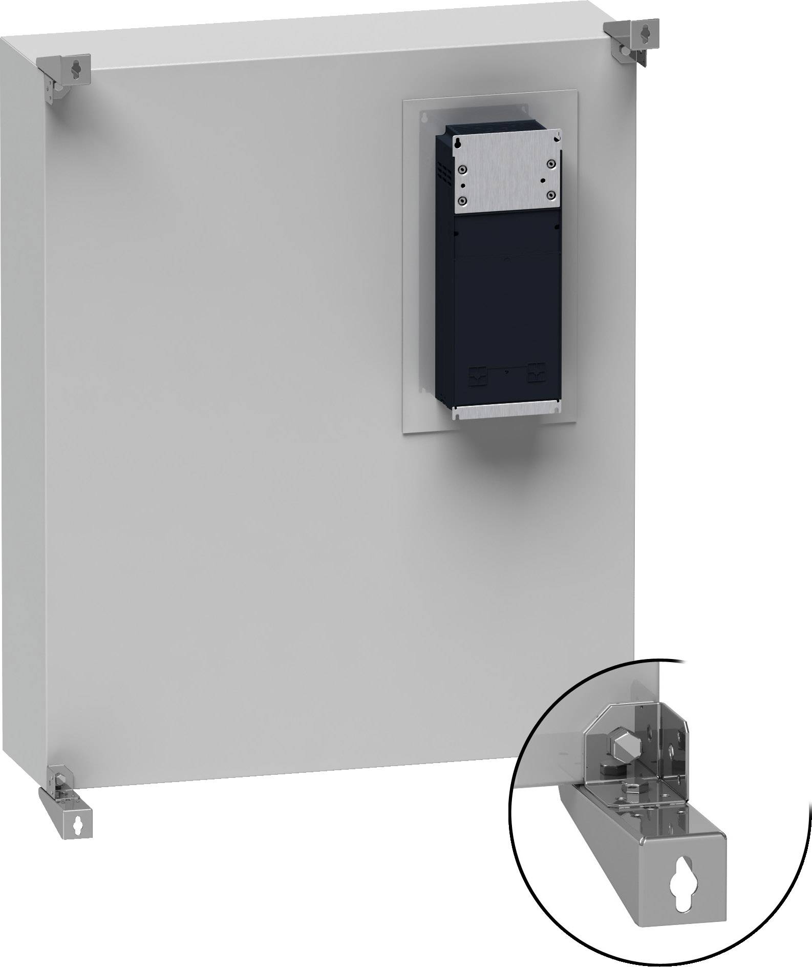 Schneider Electric NSYAEFPFPTD Wandhalterung Stahl Lichtgrau (RAL 7035) 1 St.