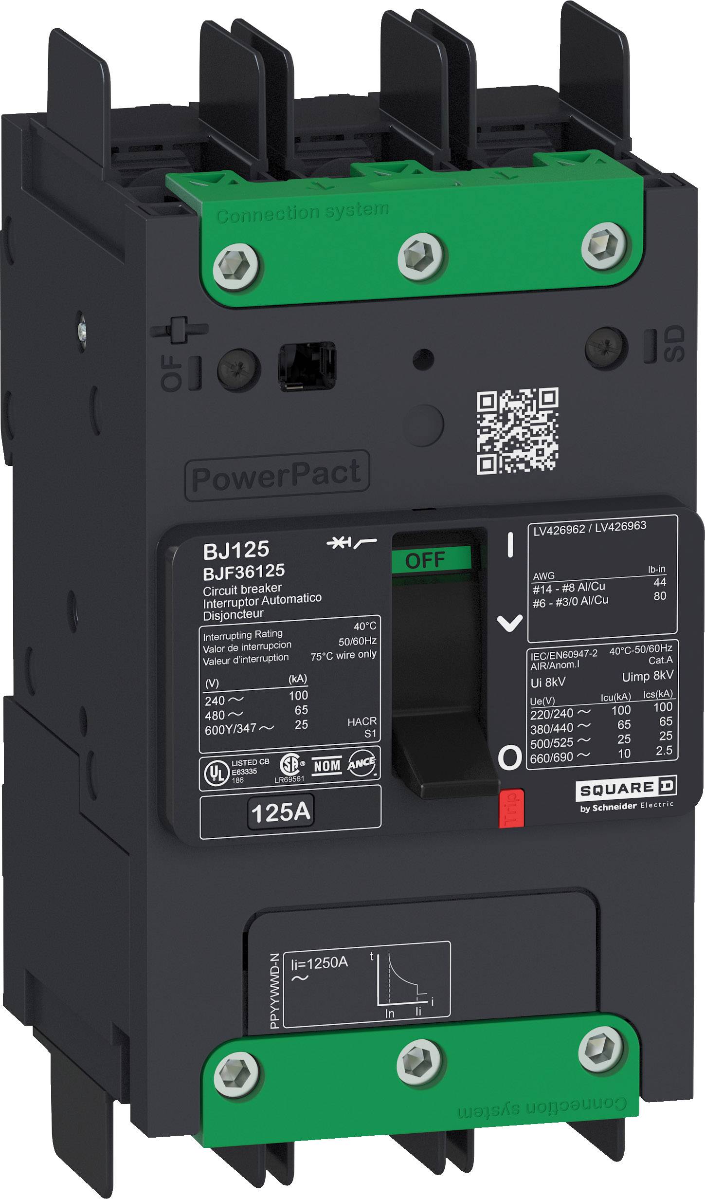 Schneider Electric BGF36125 Leistungsschalter 1 St. Schaltspannung (max.): 690 V/AC (B x H x T) 81 x 137 x 80 mm