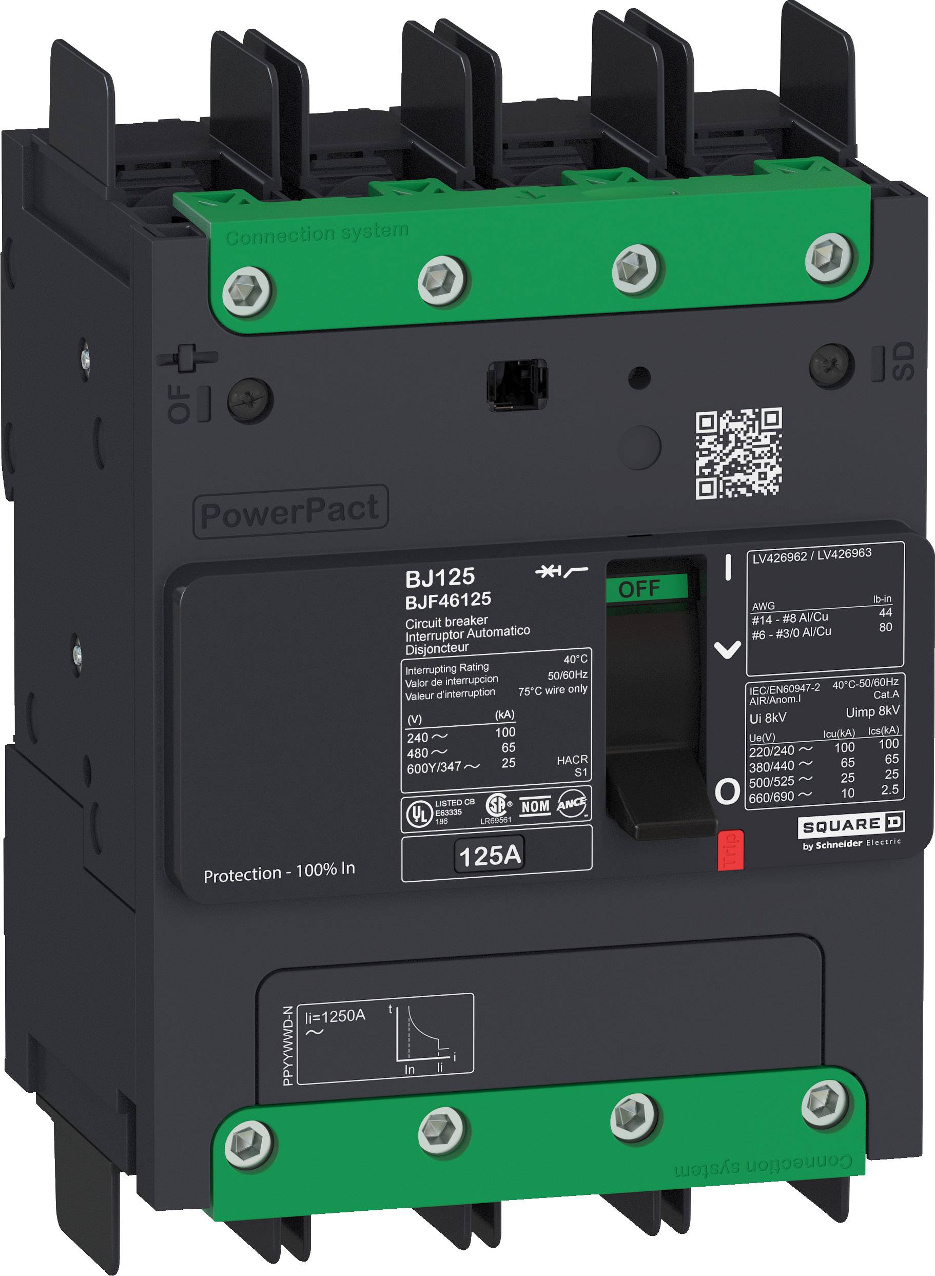 Schneider Electric BDF46030 Leistungsschalter 1 St. Schaltspannung (max.): 690 V/AC (B x H x T) 108 x 137 x 80 mm