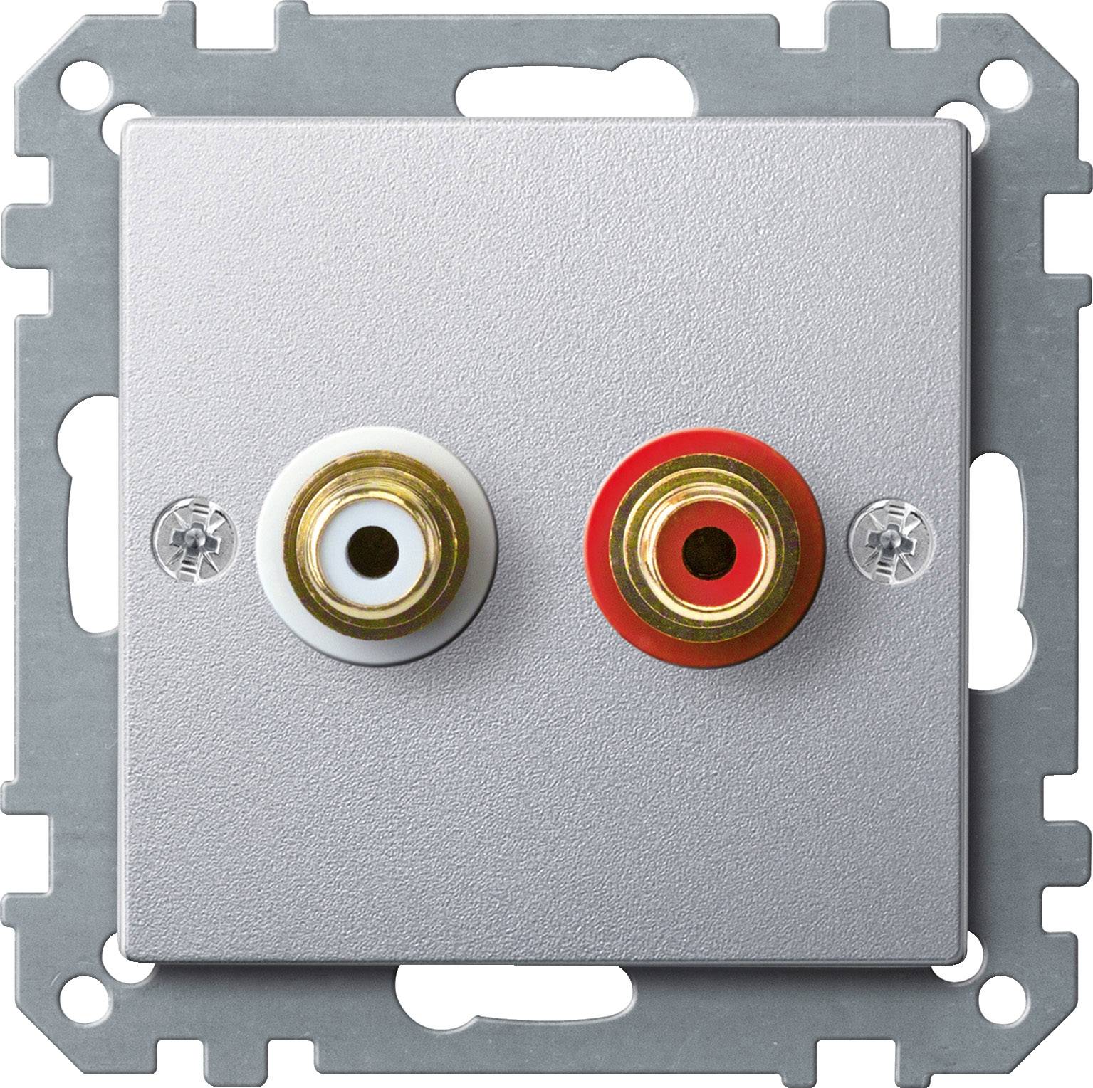 Merten Lautsprecher-Steckdose System M Aluminium MEG4350-0460 1St.