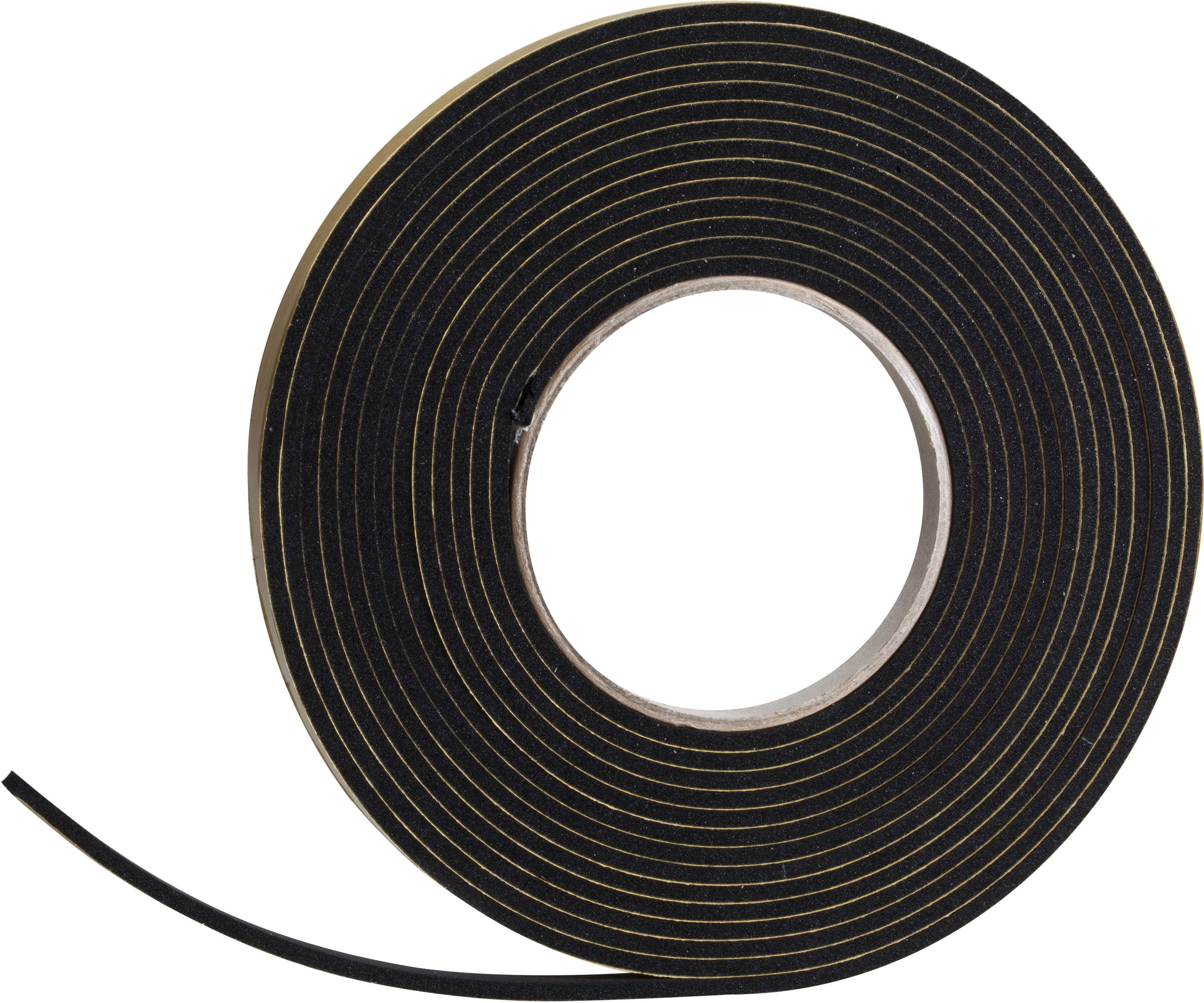 Schwarzes Dichtungsband aufgerollt, Endstück lose. Hauptsächlich zur Abdichtung von Spalten und zur Isolierung verwendet.